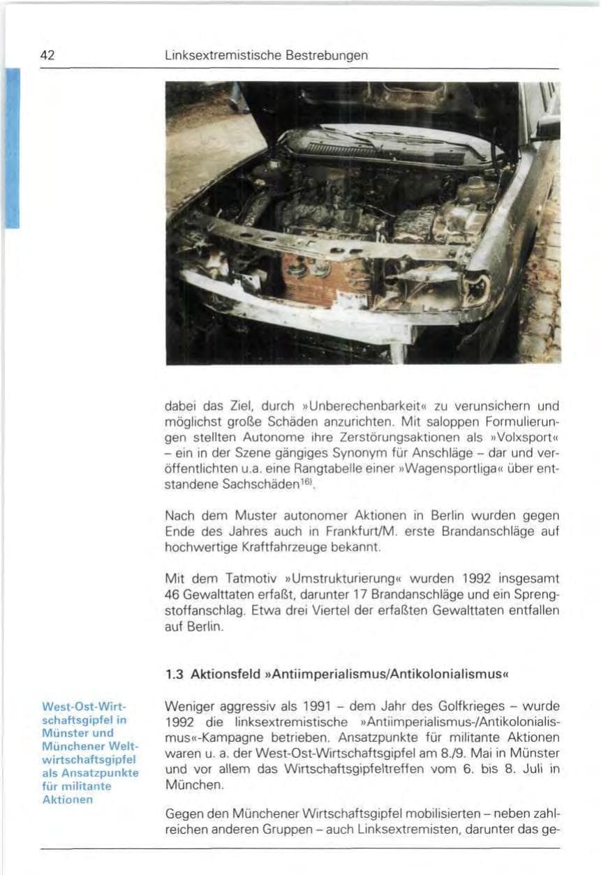 Seite 42 des Verfassungsschutzbericht 1992 Bund