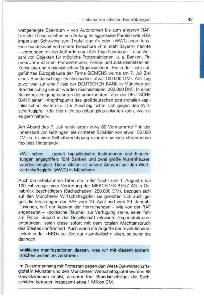 Seite 43 des Verfassungsschutzbericht 1992 Bund