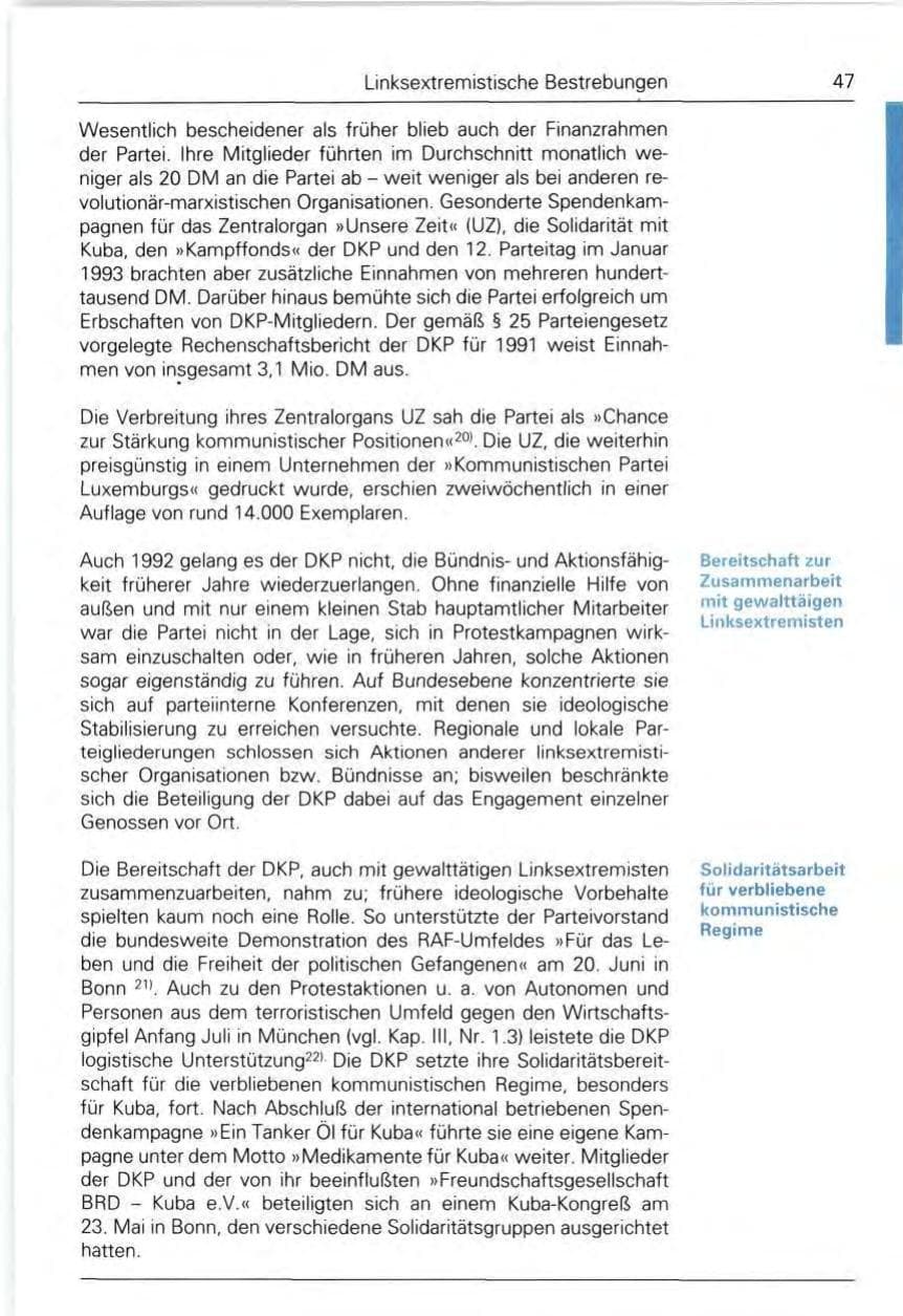 Seite 47 des Verfassungsschutzbericht 1992 Bund