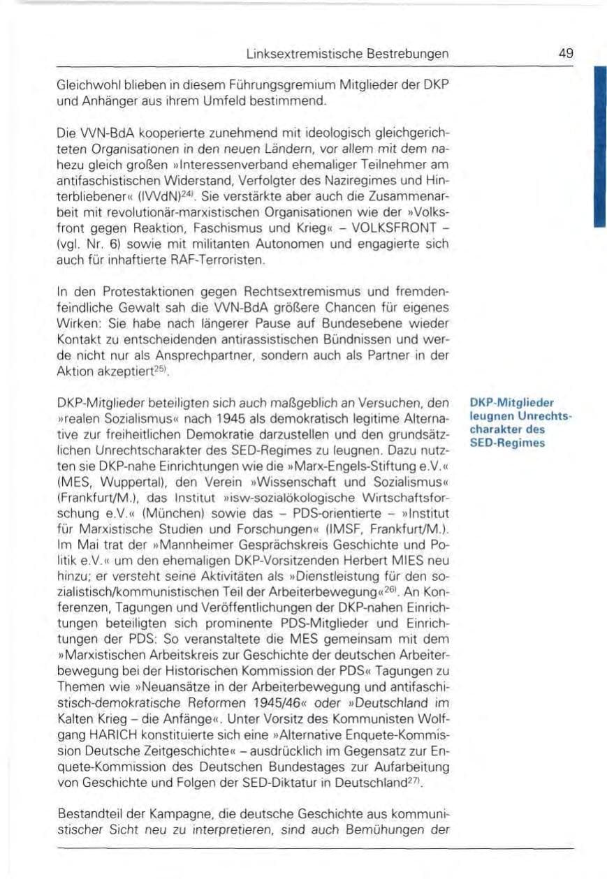 Seite 49 des Verfassungsschutzbericht 1992 Bund