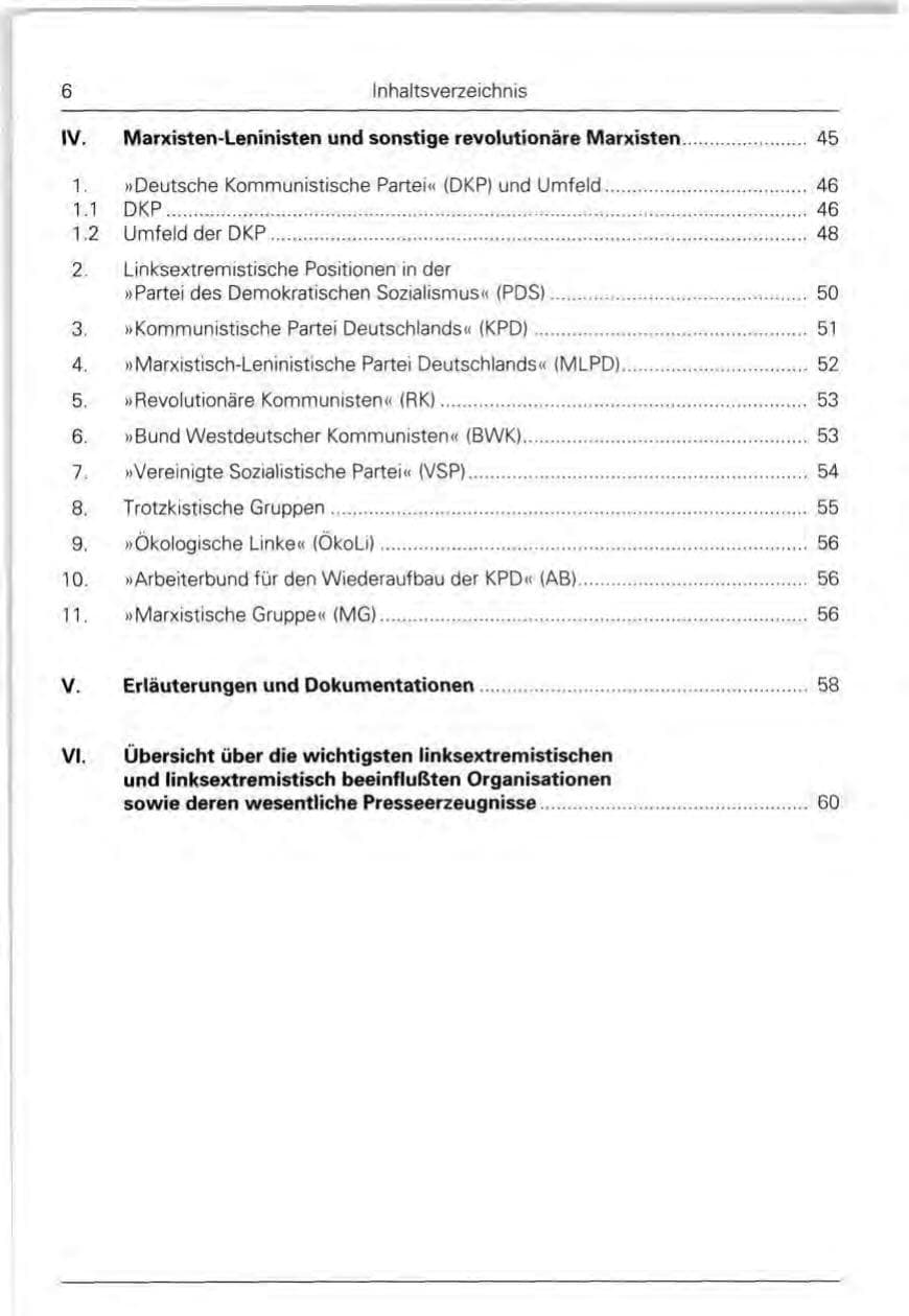 Seite 6 des Verfassungsschutzbericht 1992 Bund