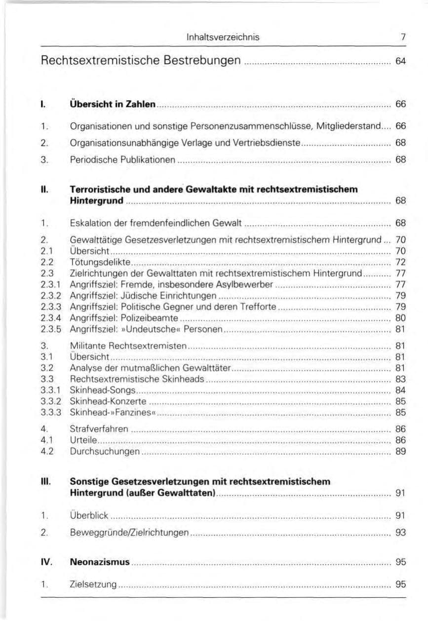Seite 7 des Verfassungsschutzbericht 1992 Bund