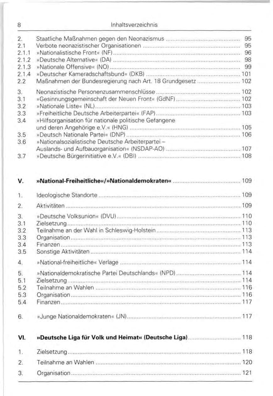 Seite 8 des Verfassungsschutzbericht 1992 Bund
