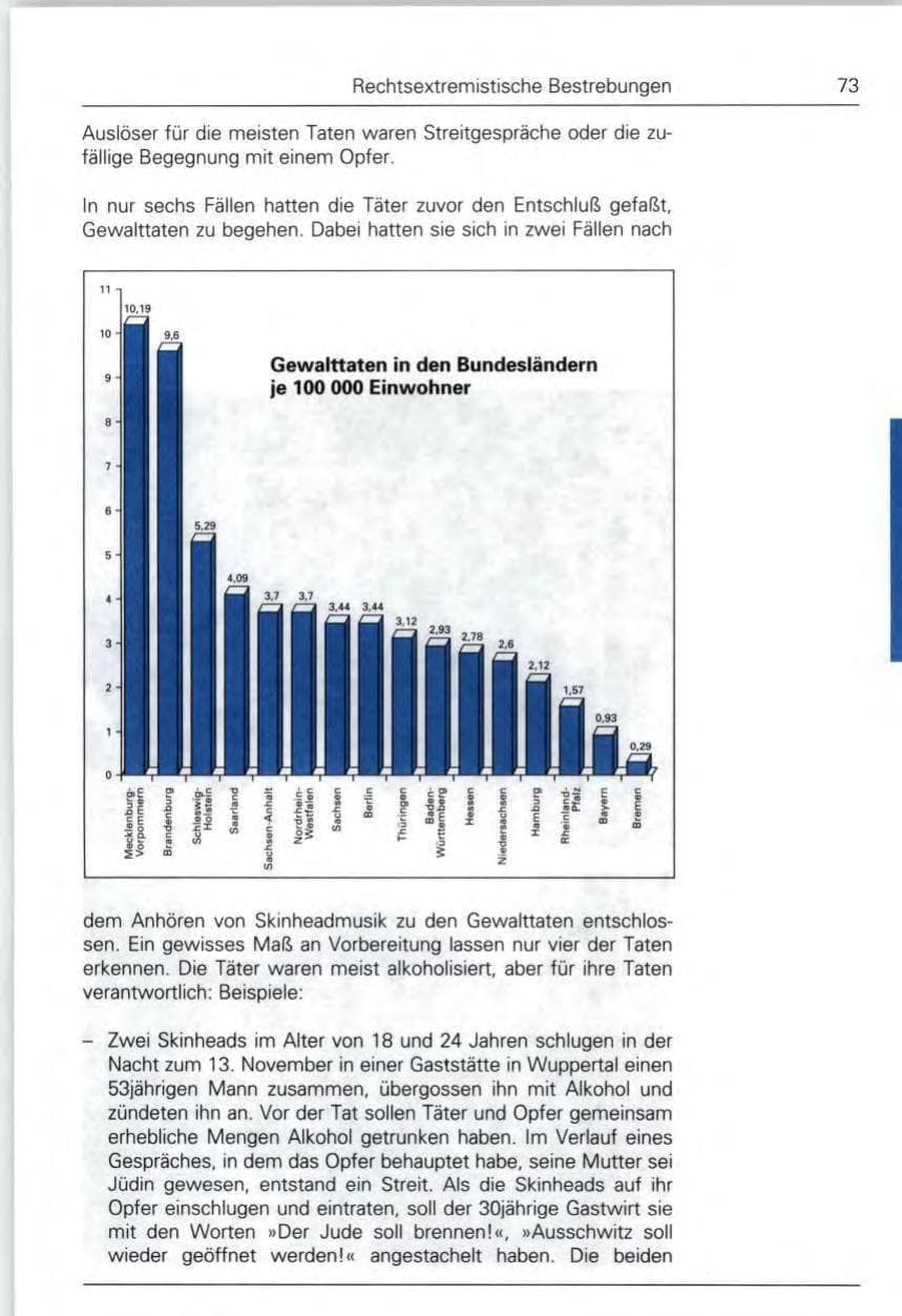 Seite 73 des Verfassungsschutzbericht 1992 Bund