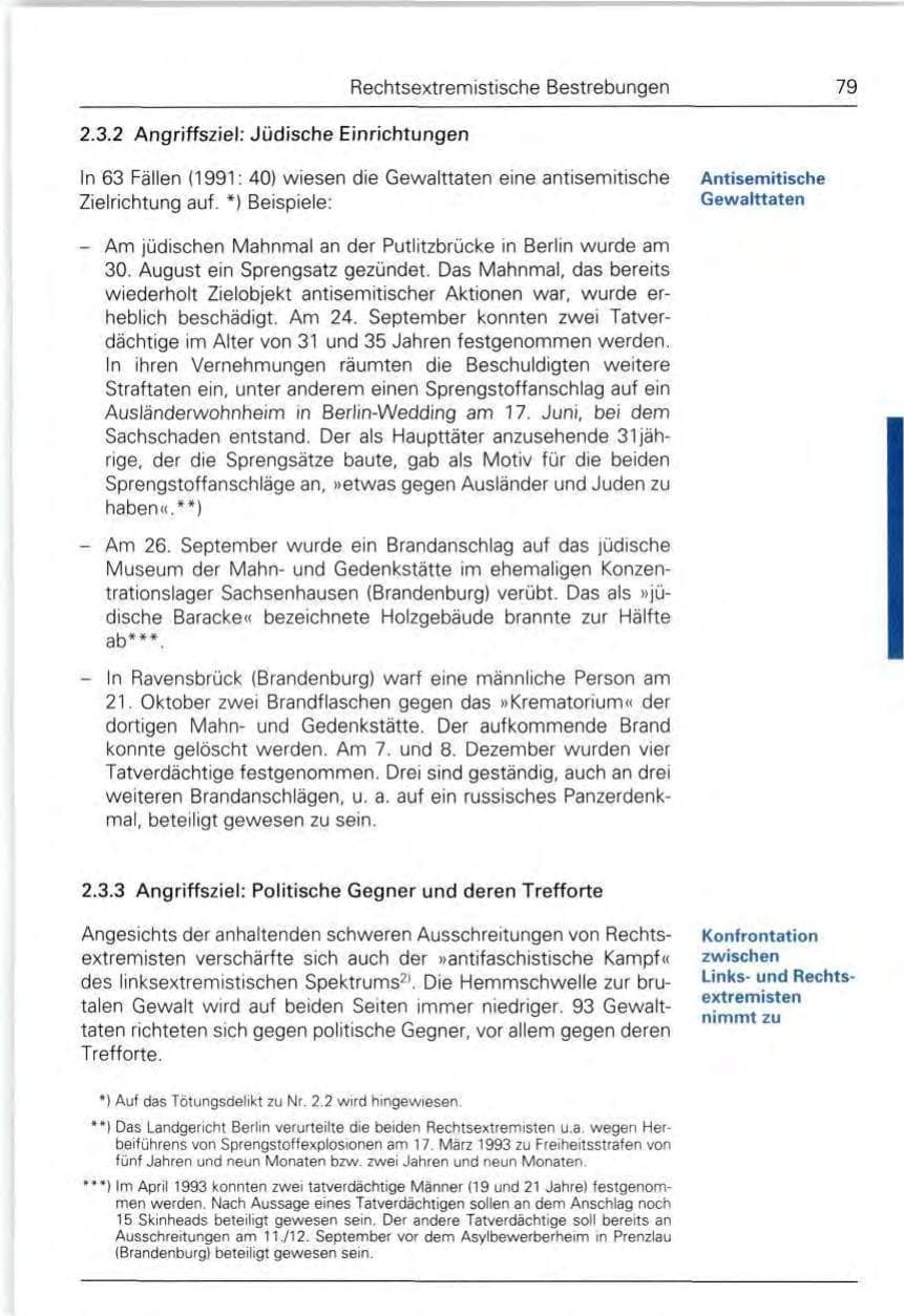 Seite 79 des Verfassungsschutzbericht 1992 Bund