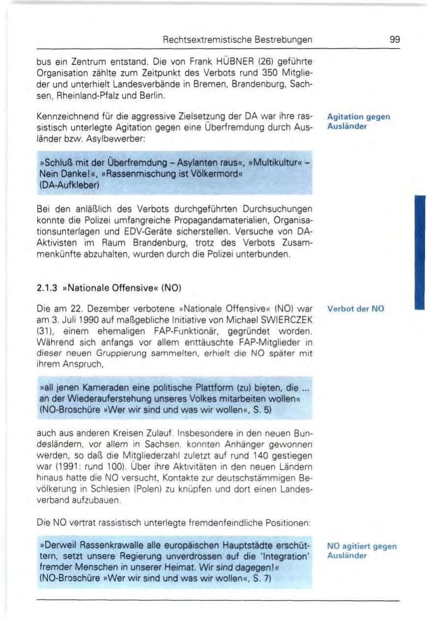 Seite 99 des Verfassungsschutzbericht 1992 Bund