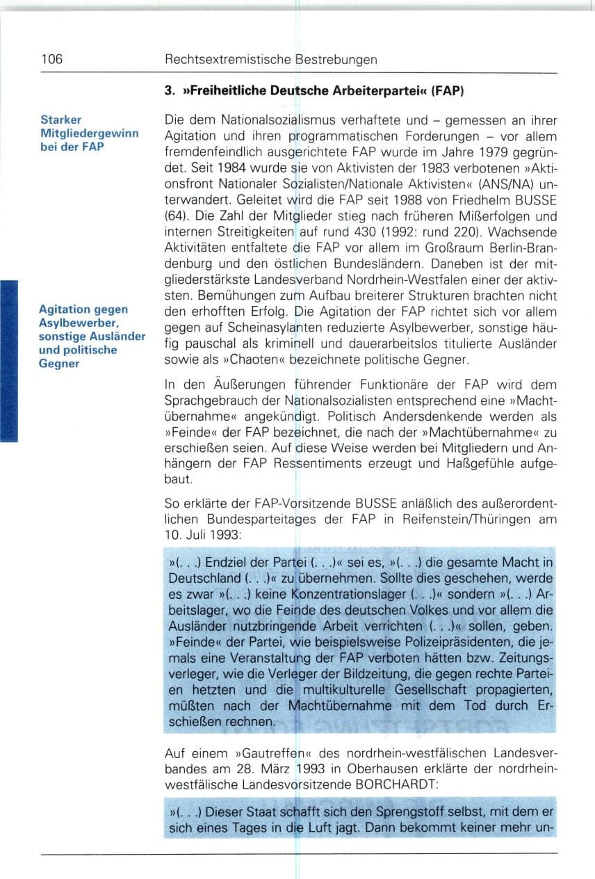 Seite 106 des Verfassungsschutzbericht 1993 Bund