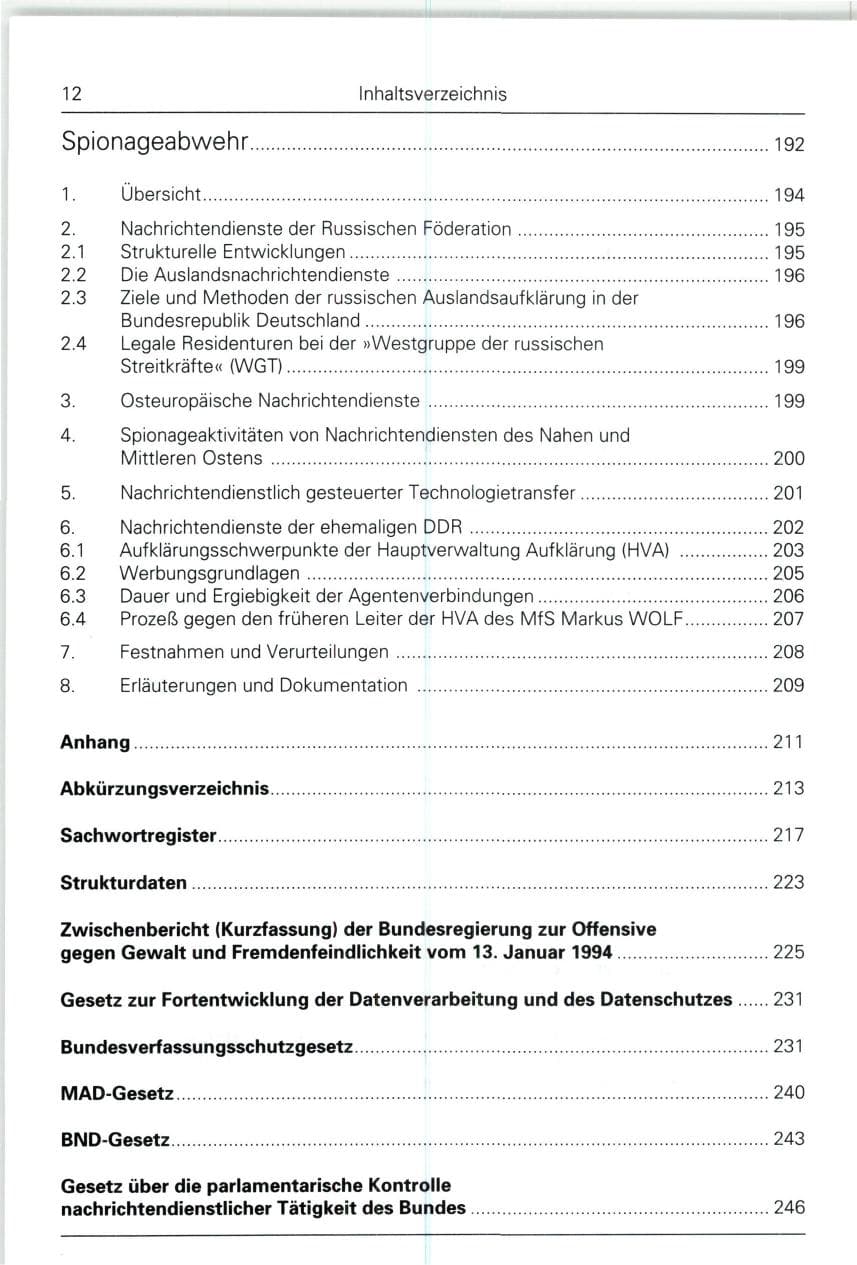 Seite 12 des Verfassungsschutzbericht 1993 Bund