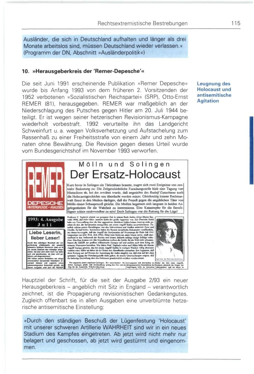 Seite 115 des Verfassungsschutzbericht 1993 Bund