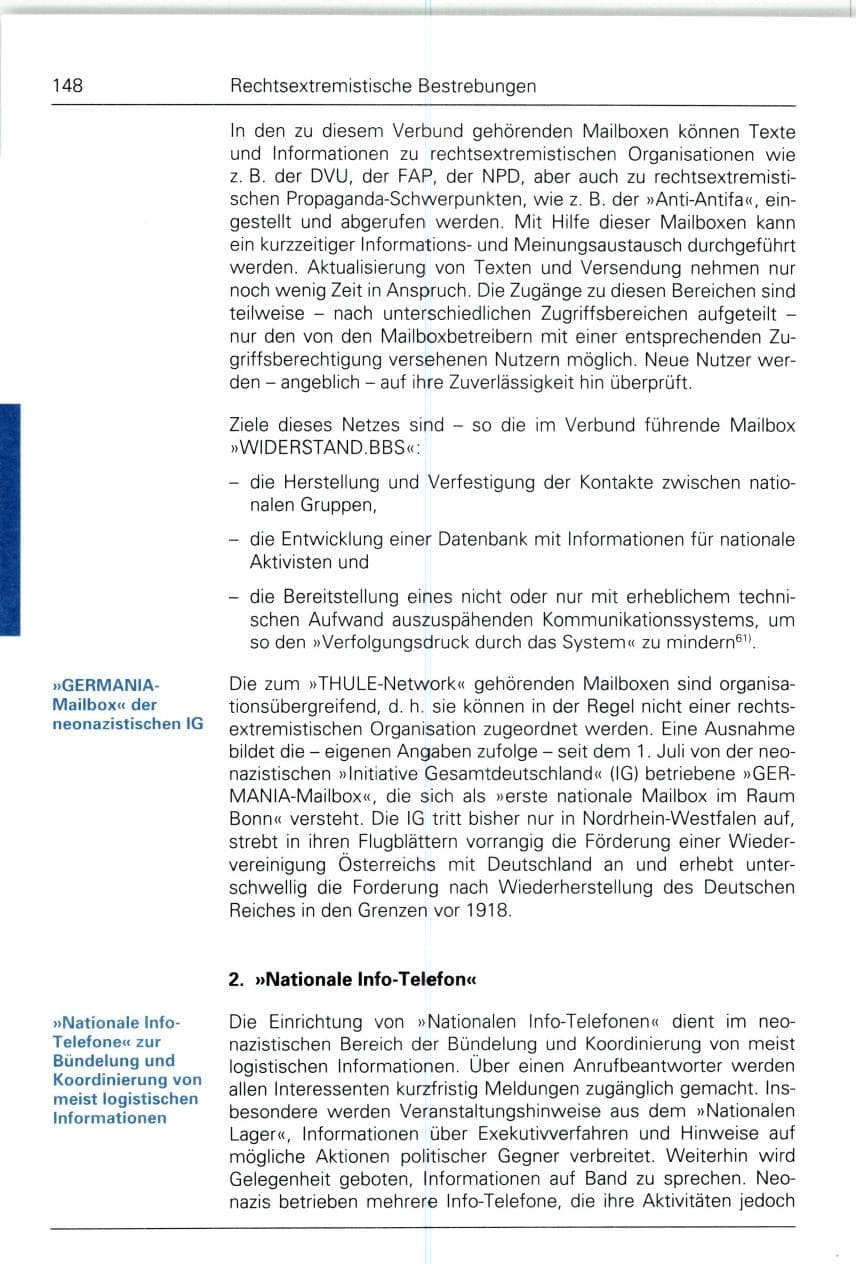 Seite 148 des Verfassungsschutzbericht 1993 Bund