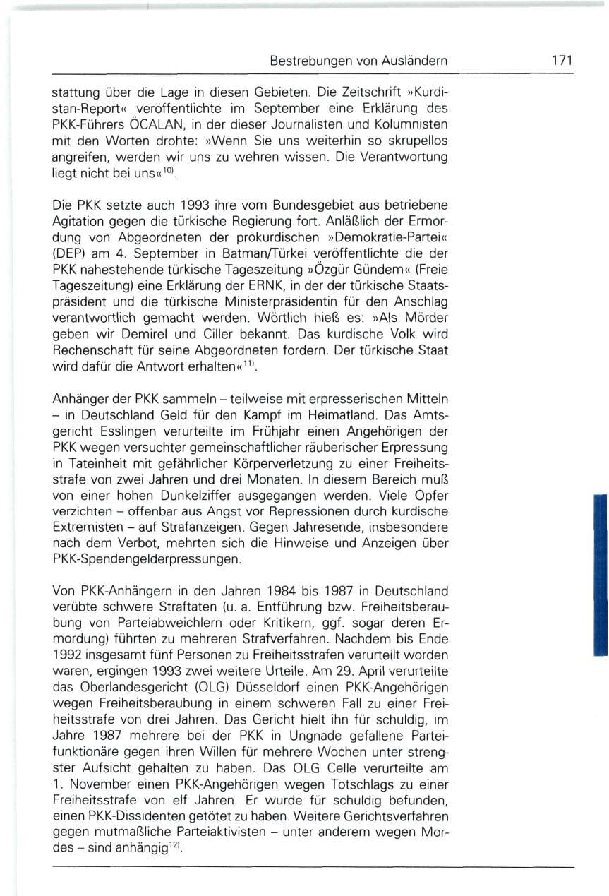 Seite 171 des Verfassungsschutzbericht 1993 Bund