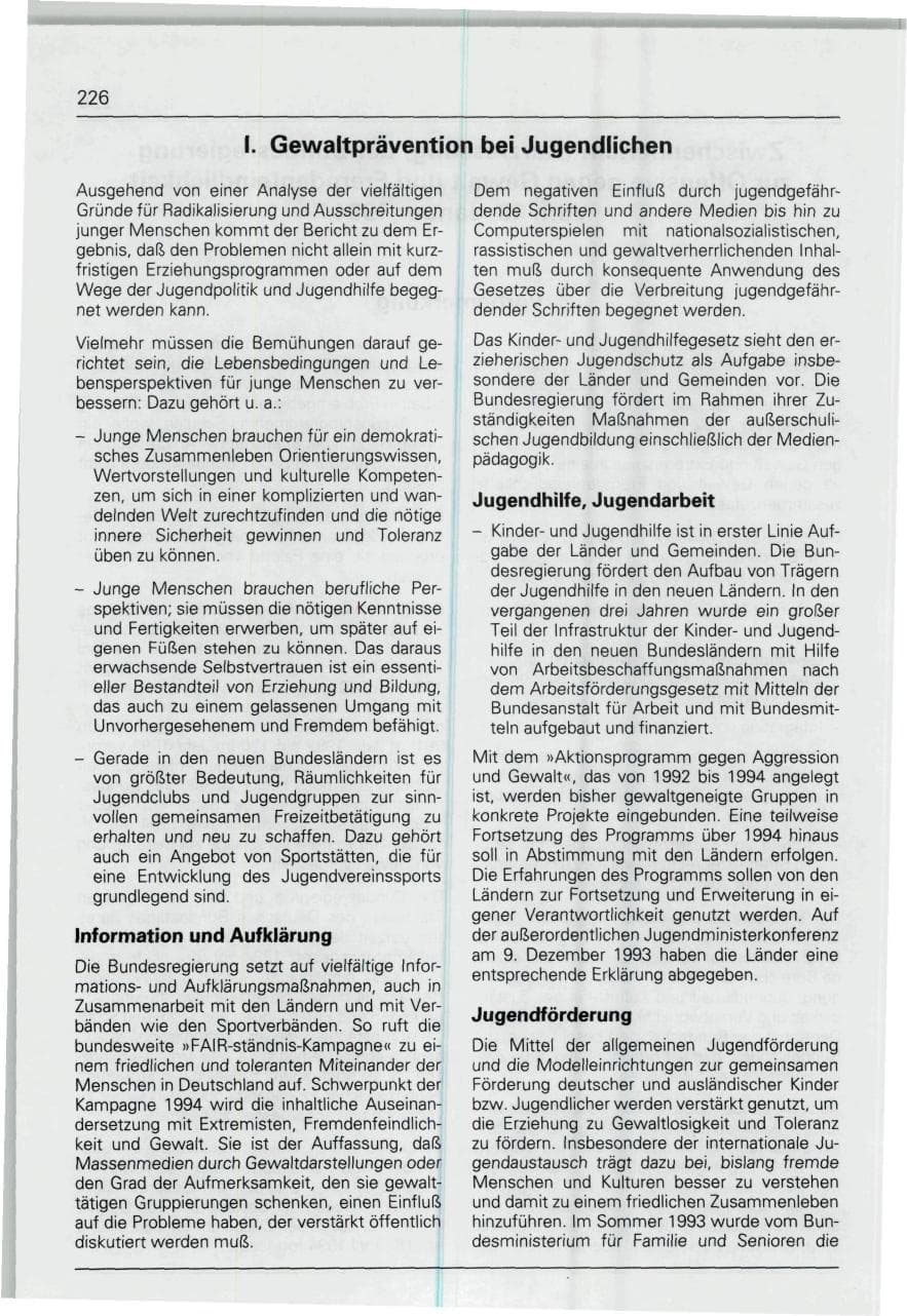 Seite 226 des Verfassungsschutzbericht 1993 Bund