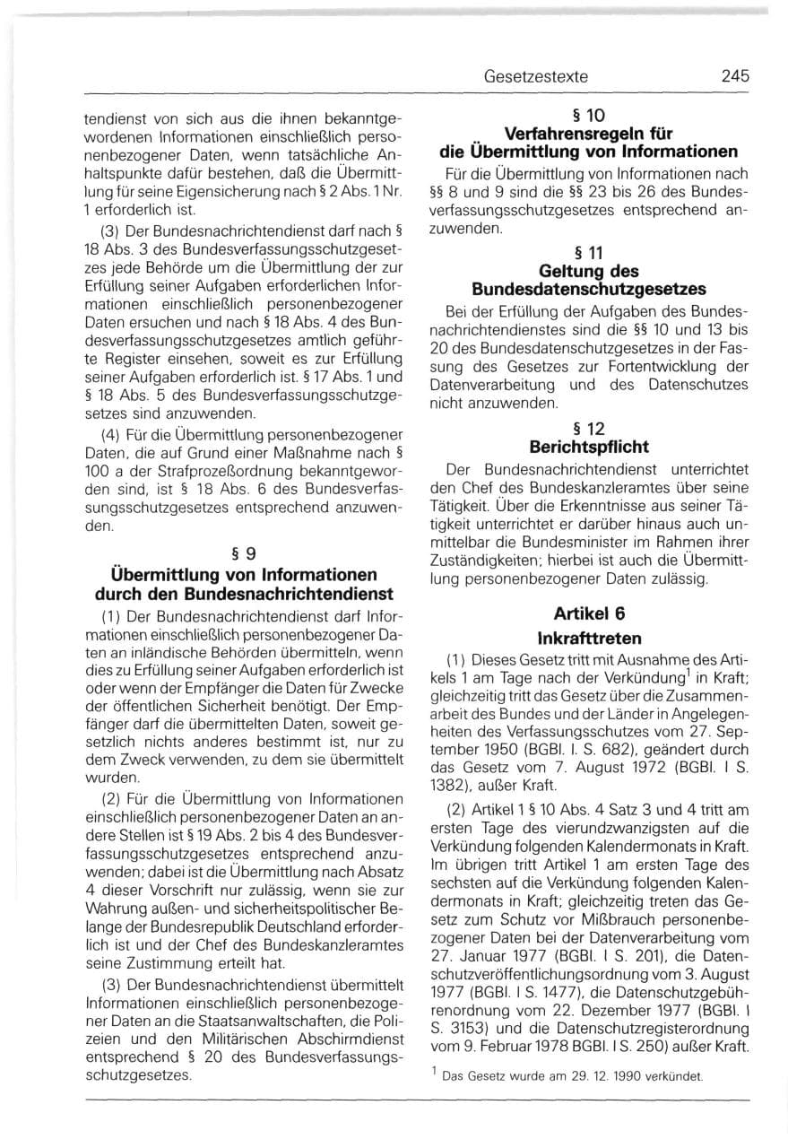 Seite 245 des Verfassungsschutzbericht 1993 Bund