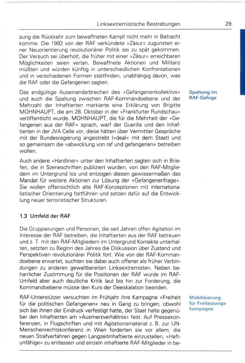 Seite 29 des Verfassungsschutzbericht 1993 Bund
