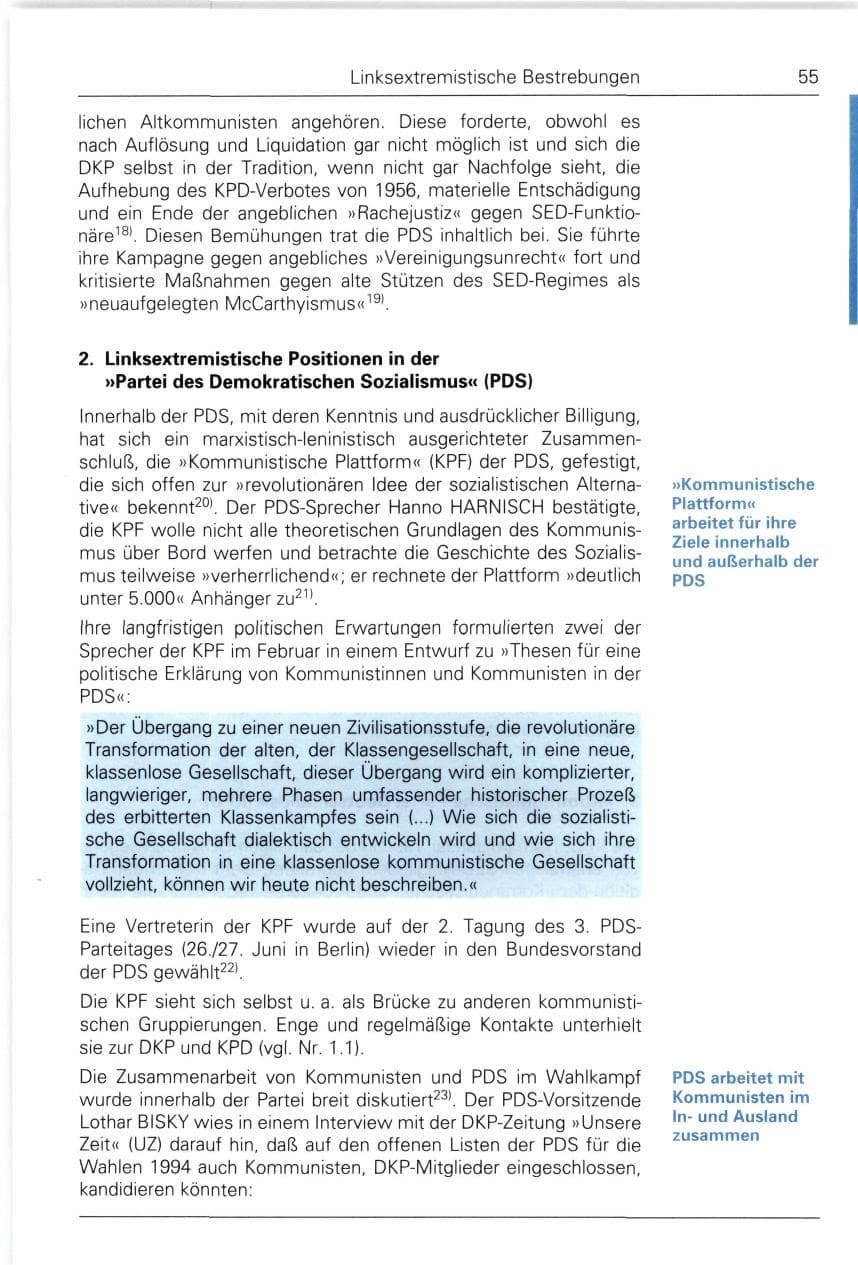 Seite 55 des Verfassungsschutzbericht 1993 Bund