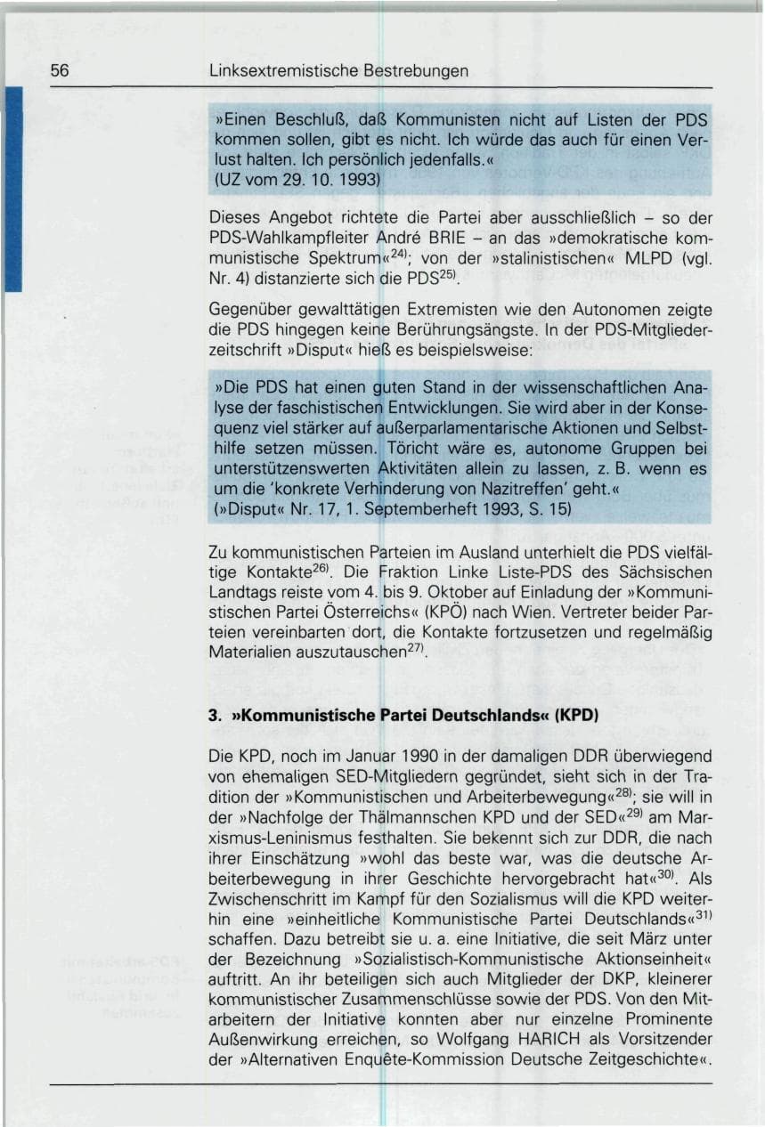 Seite 56 des Verfassungsschutzbericht 1993 Bund