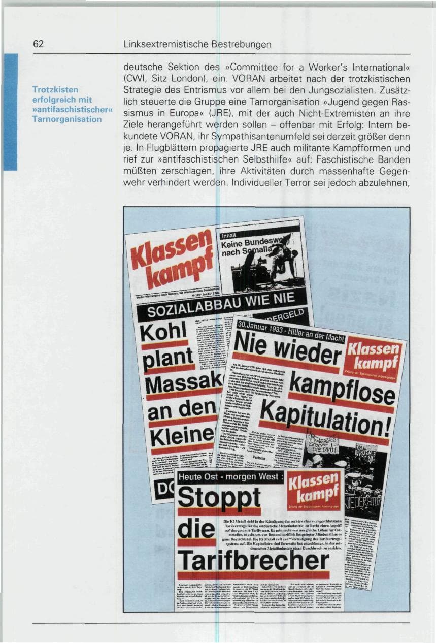 Seite 62 des Verfassungsschutzbericht 1993 Bund