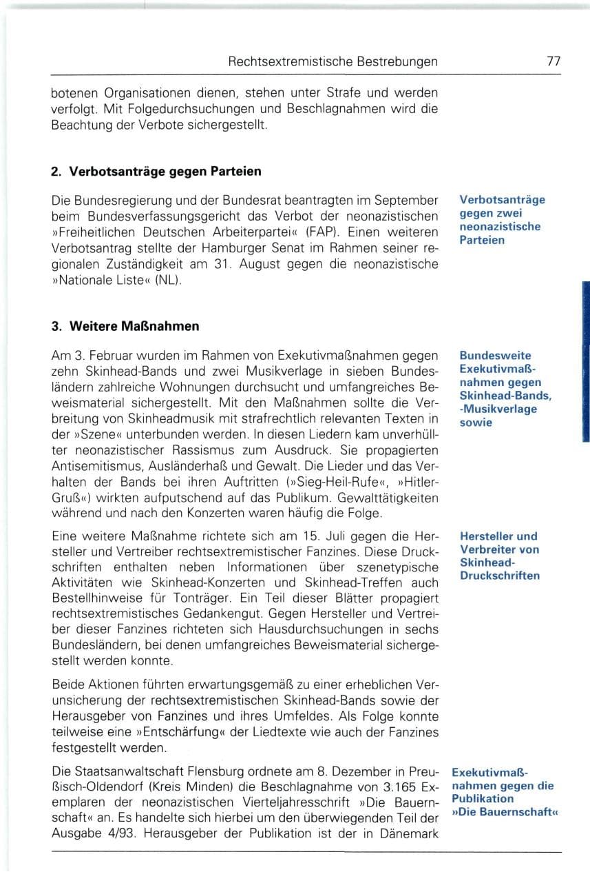 Seite 77 des Verfassungsschutzbericht 1993 Bund