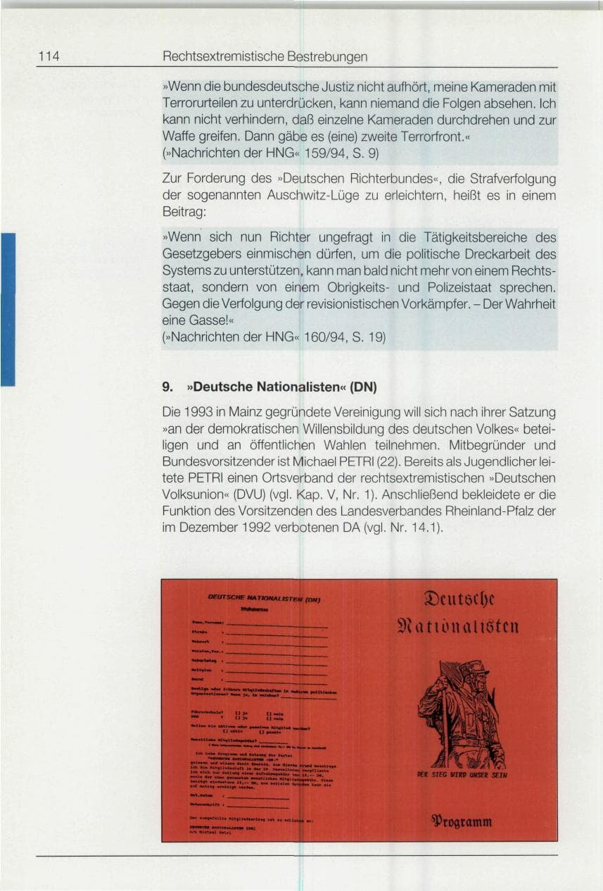 Seite 114 des Verfassungsschutzbericht 1994 Bund