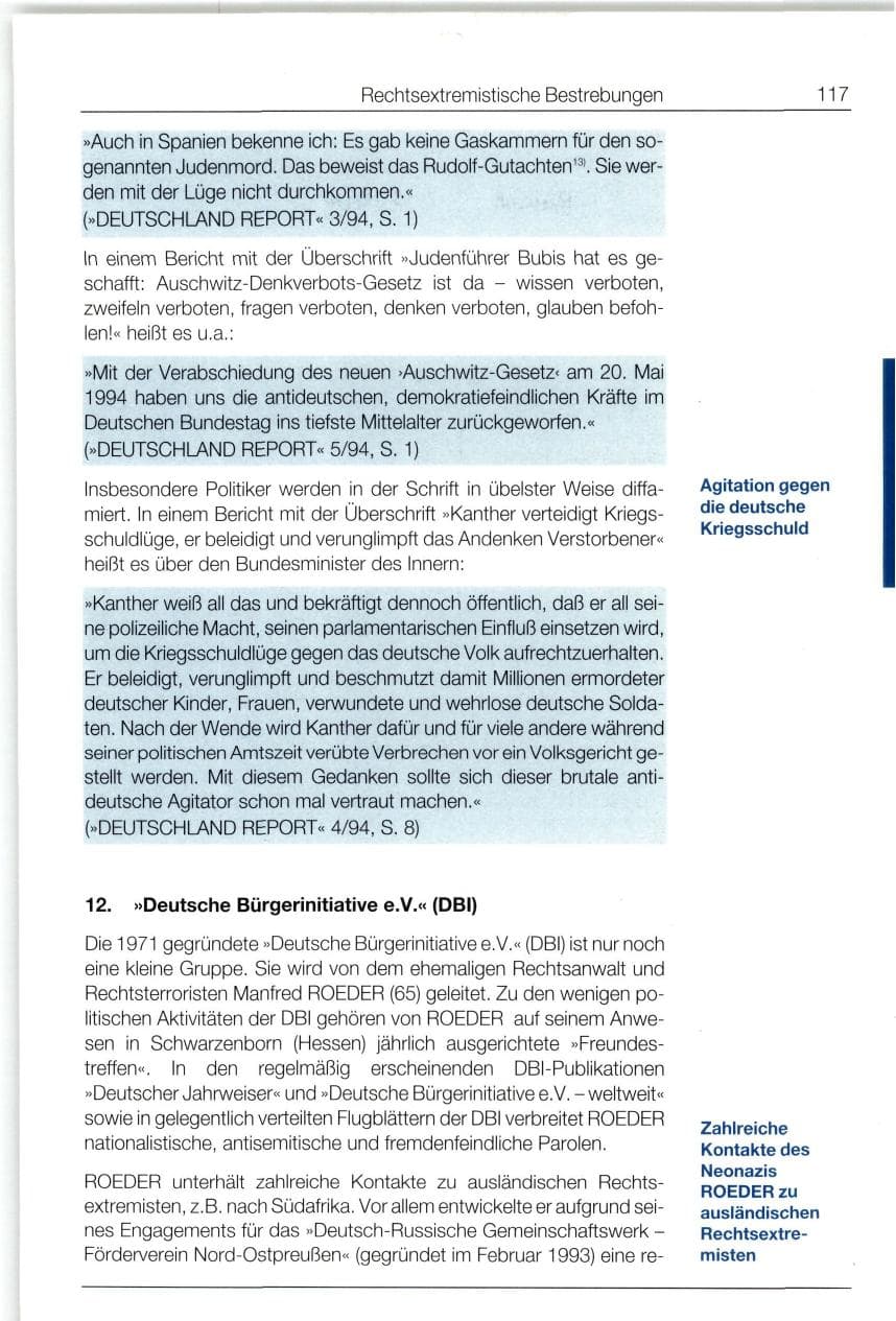 Seite 117 des Verfassungsschutzbericht 1994 Bund