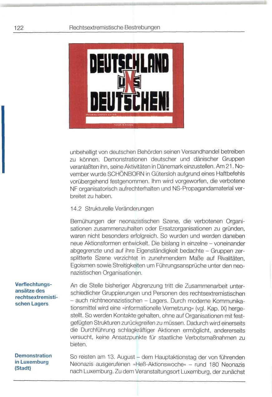 Seite 122 des Verfassungsschutzbericht 1994 Bund