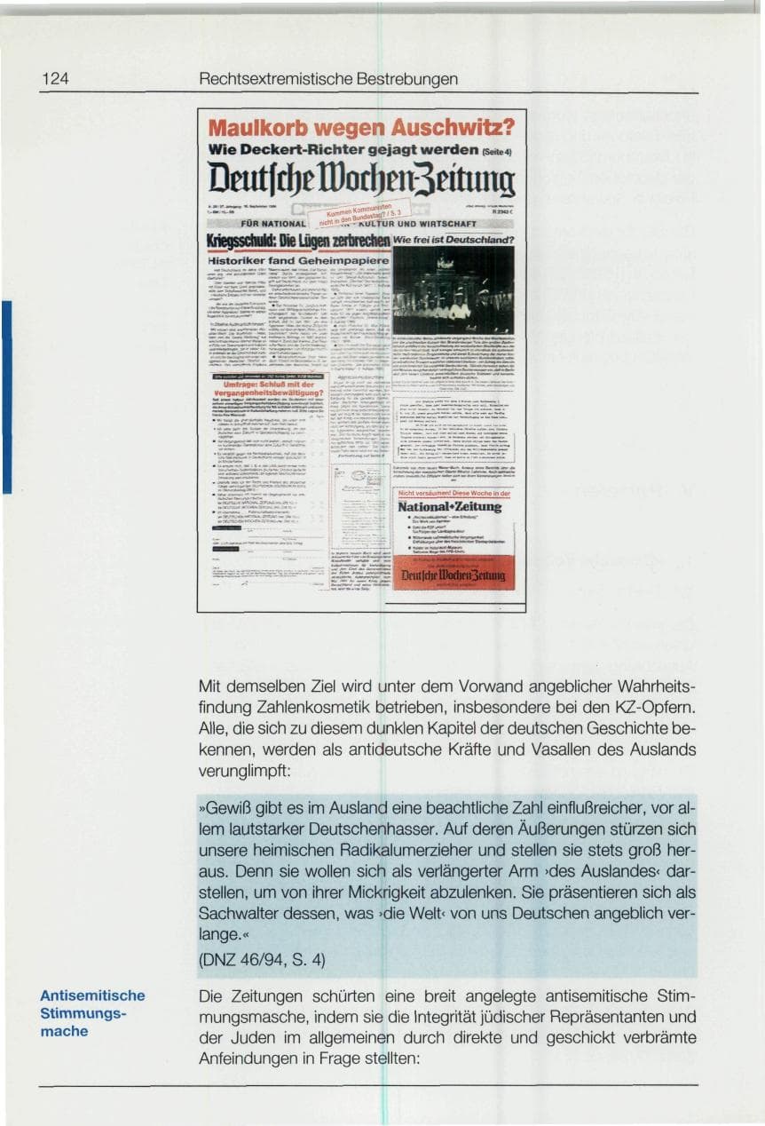 Seite 124 des Verfassungsschutzbericht 1994 Bund