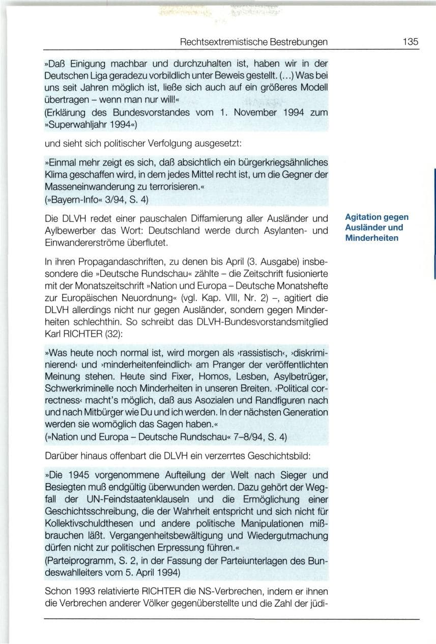 Seite 135 des Verfassungsschutzbericht 1994 Bund