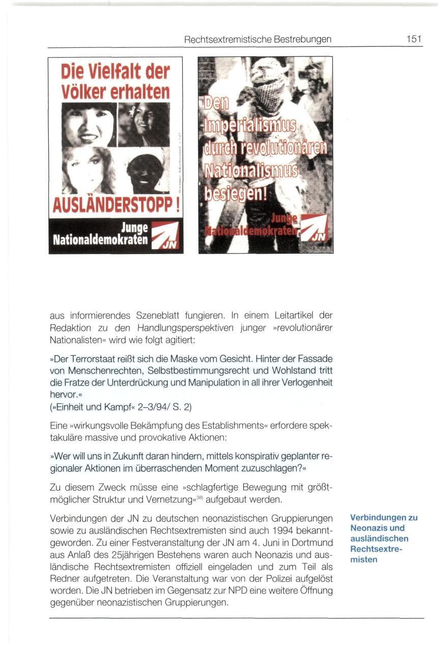Seite 151 des Verfassungsschutzbericht 1994 Bund