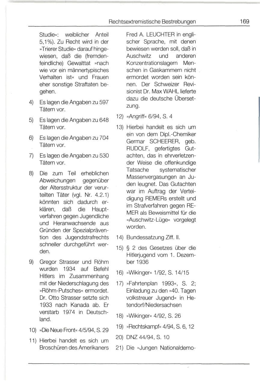 Seite 169 des Verfassungsschutzbericht 1994 Bund