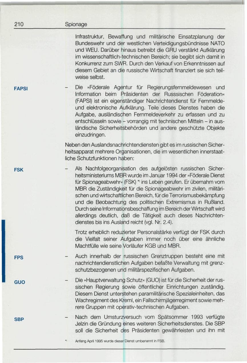 Seite 210 des Verfassungsschutzbericht 1994 Bund