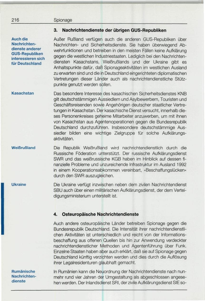 Seite 216 des Verfassungsschutzbericht 1994 Bund