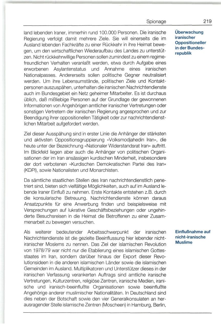 Seite 219 des Verfassungsschutzbericht 1994 Bund