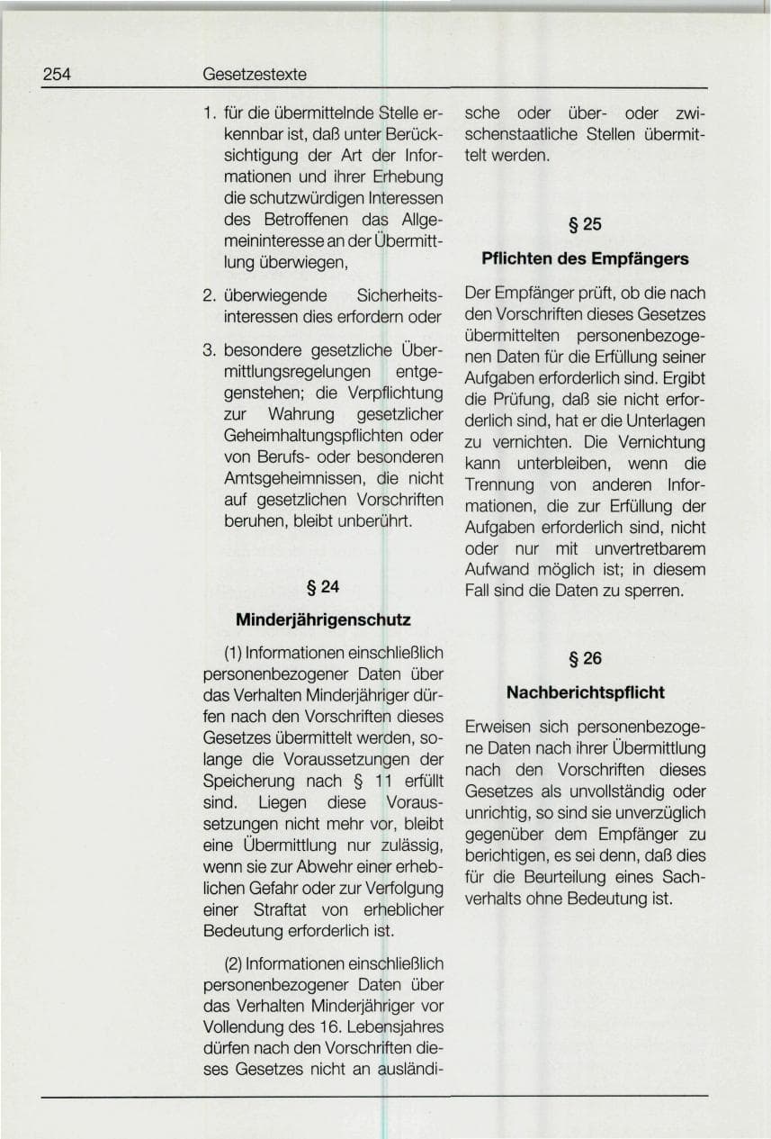 Seite 254 des Verfassungsschutzbericht 1994 Bund