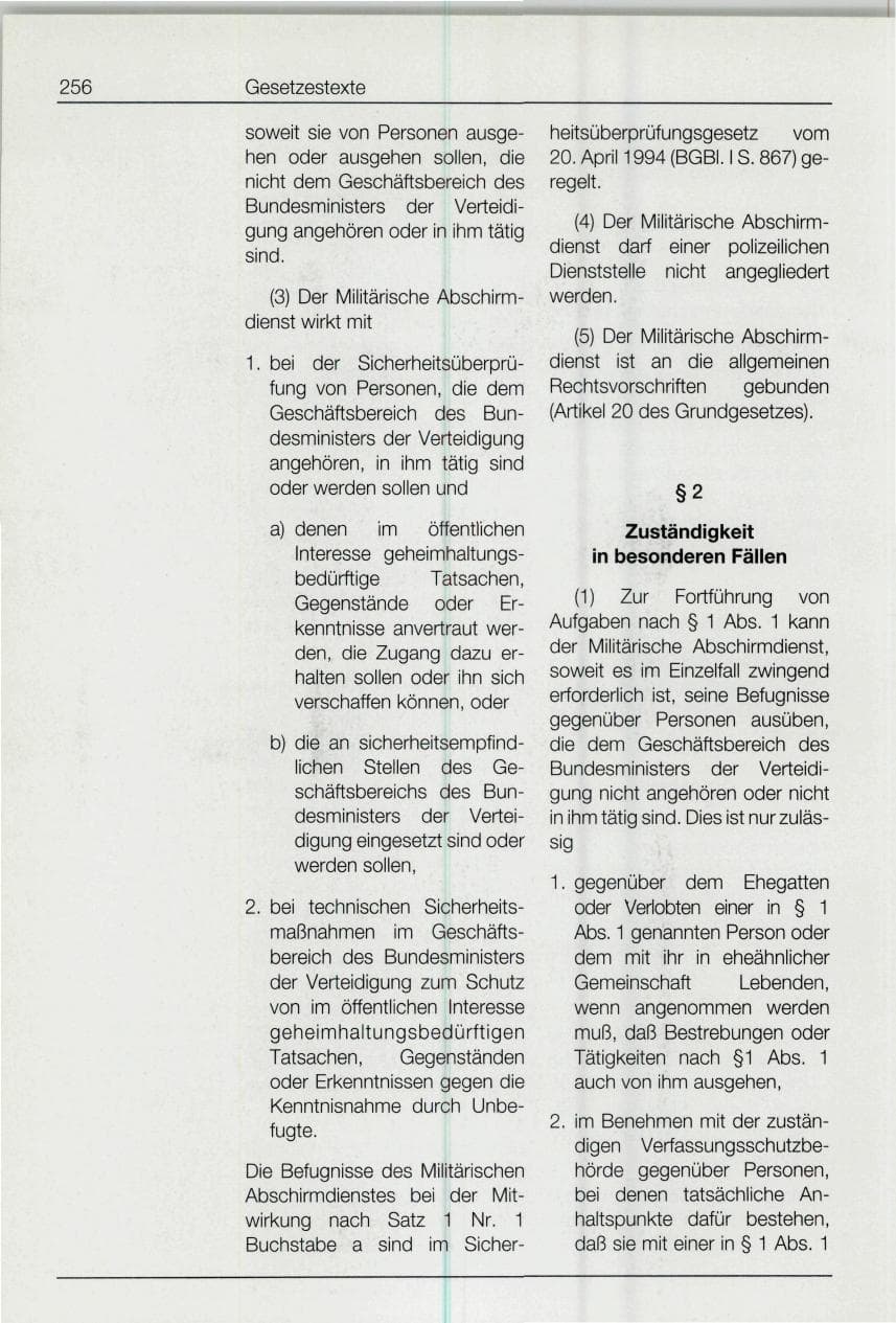 Seite 256 des Verfassungsschutzbericht 1994 Bund