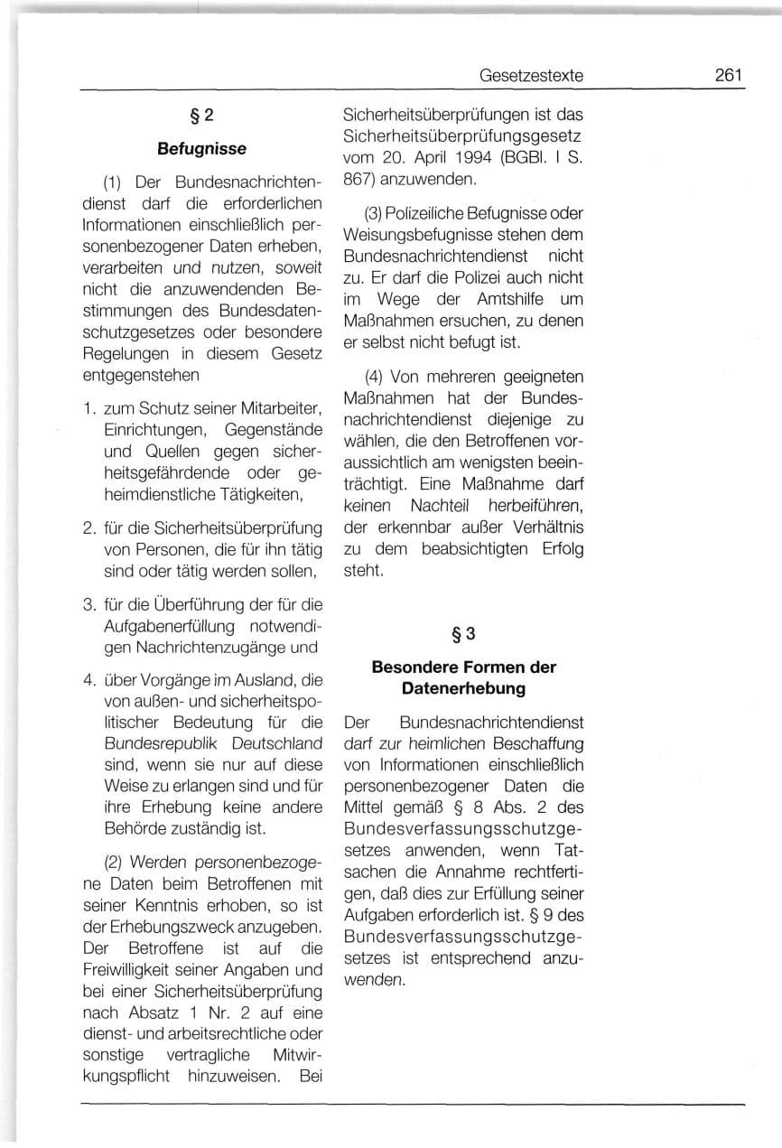 Seite 261 des Verfassungsschutzbericht 1994 Bund