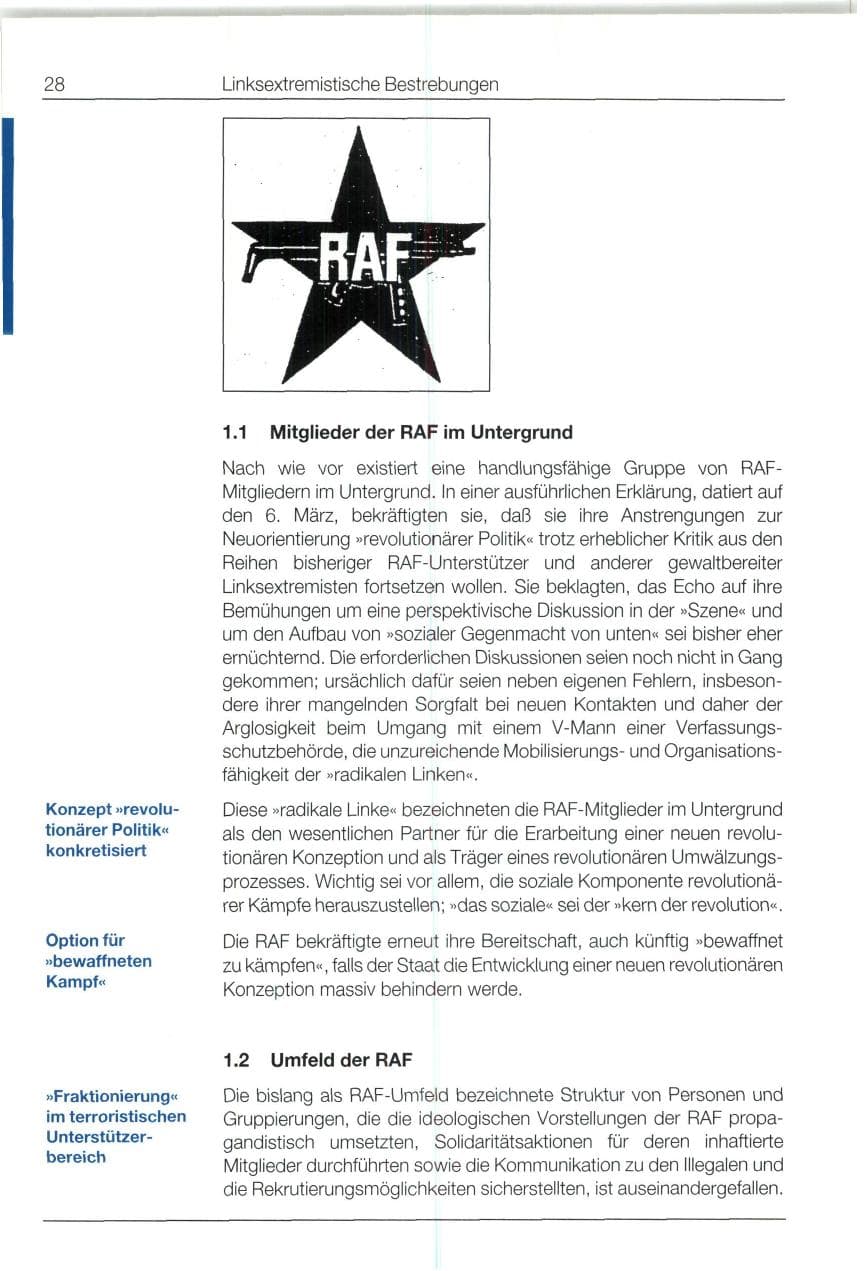 Seite 28 des Verfassungsschutzbericht 1994 Bund
