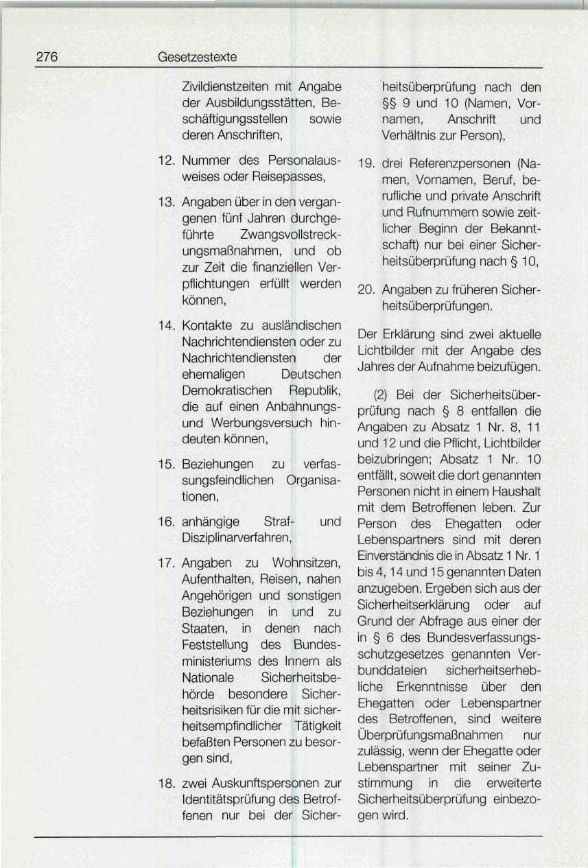 Seite 276 des Verfassungsschutzbericht 1994 Bund
