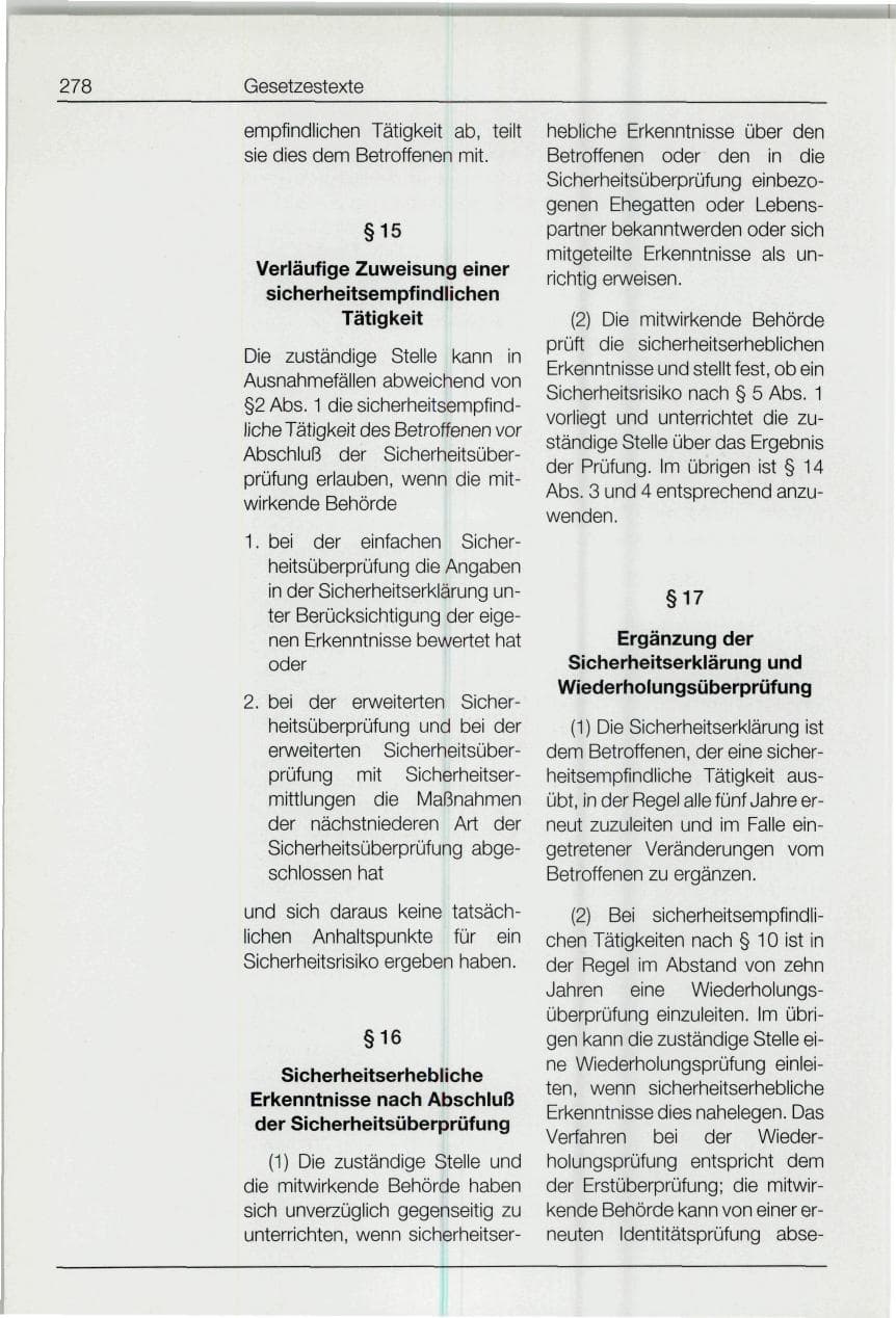 Seite 278 des Verfassungsschutzbericht 1994 Bund