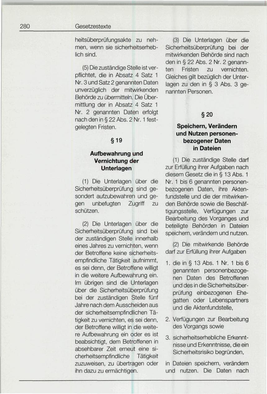 Seite 280 des Verfassungsschutzbericht 1994 Bund