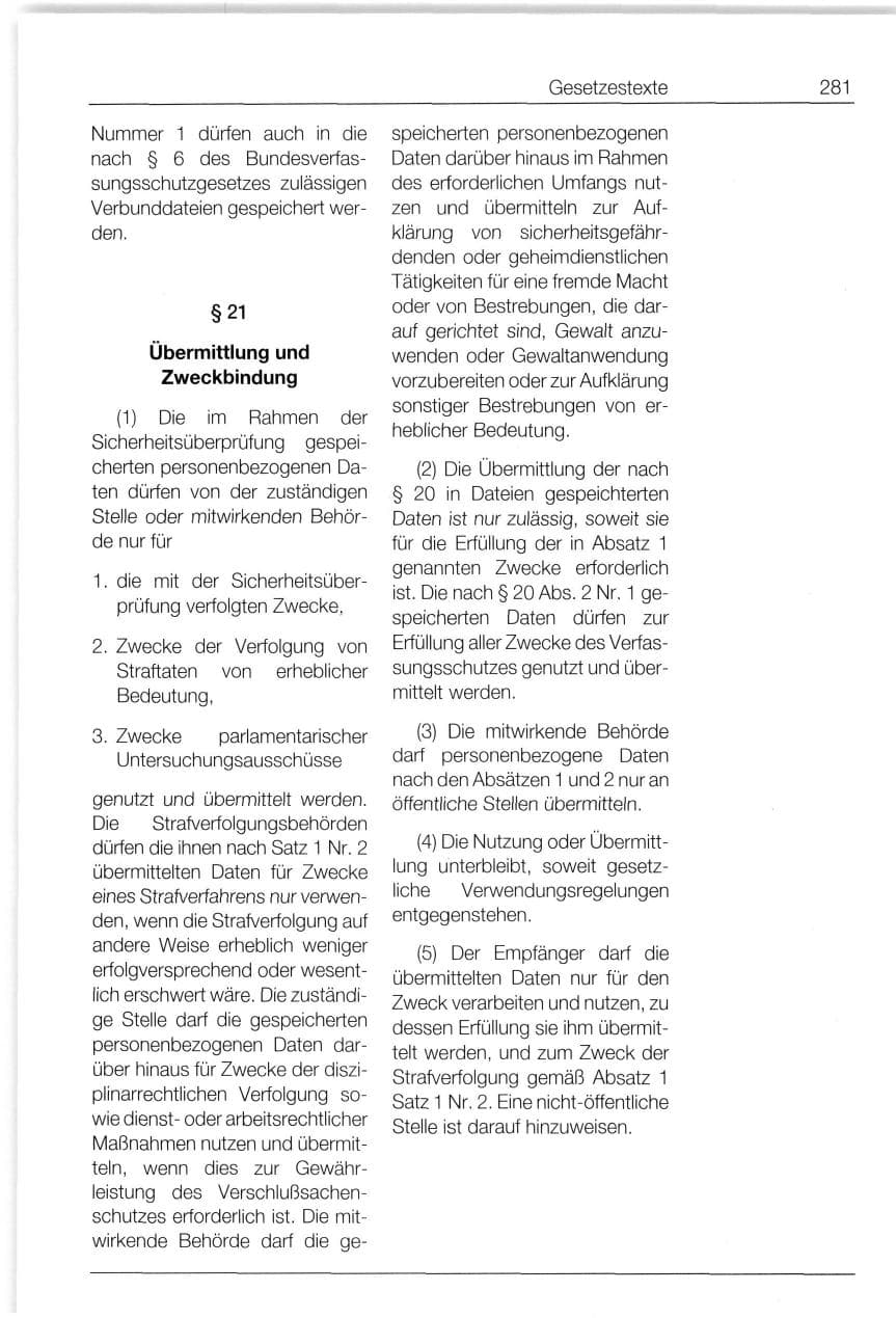 Seite 281 des Verfassungsschutzbericht 1994 Bund