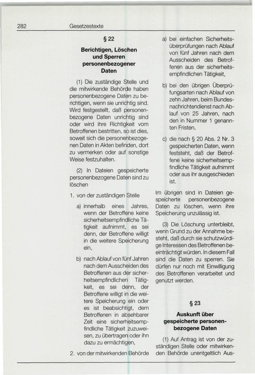 Seite 282 des Verfassungsschutzbericht 1994 Bund