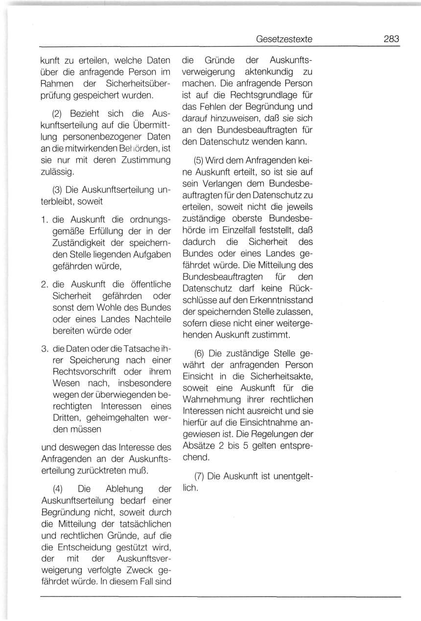 Seite 283 des Verfassungsschutzbericht 1994 Bund