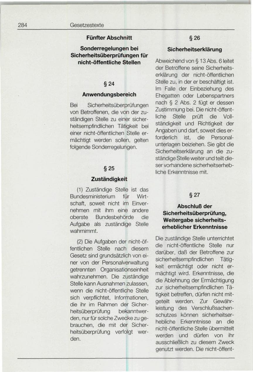 Seite 284 des Verfassungsschutzbericht 1994 Bund