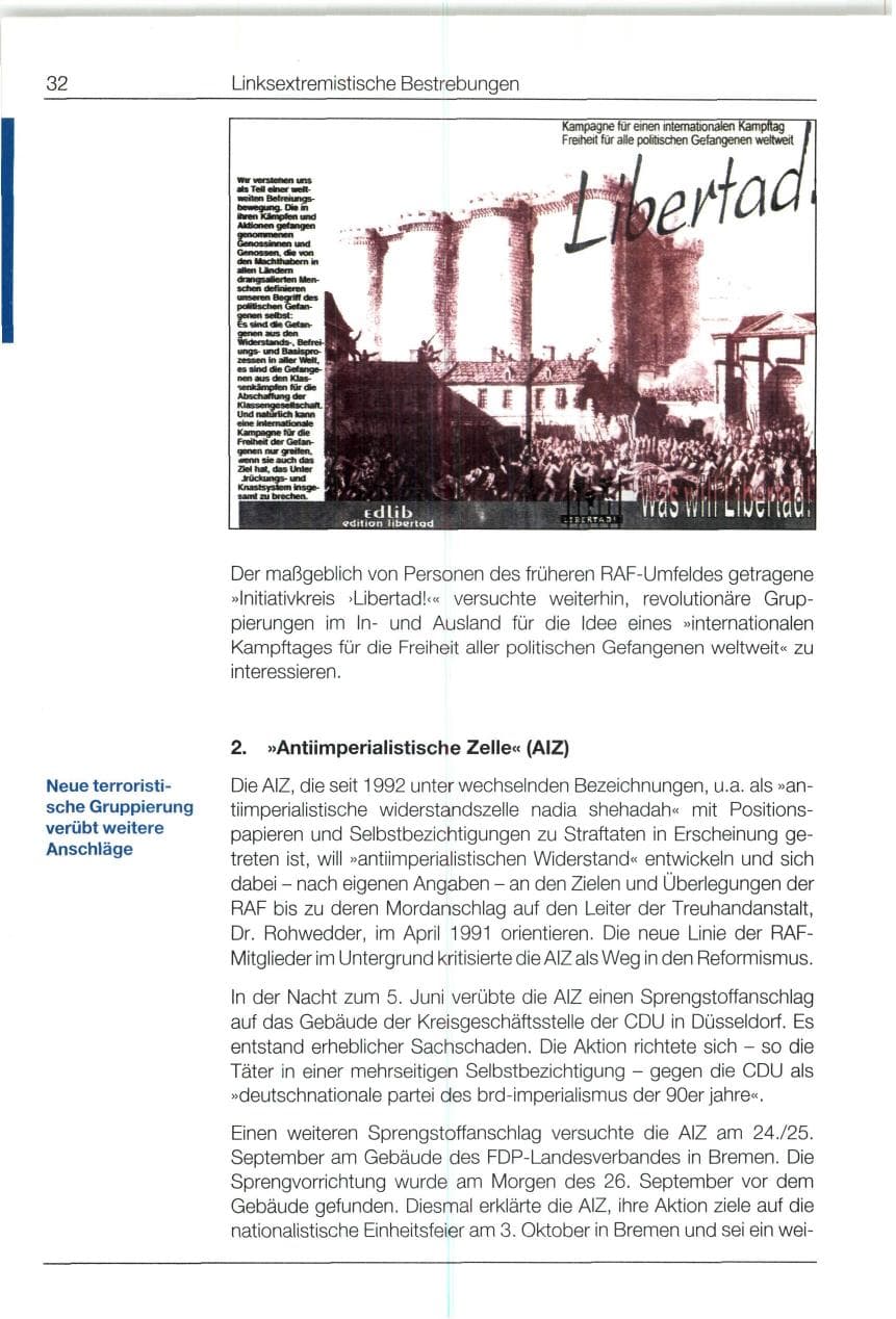 Seite 32 des Verfassungsschutzbericht 1994 Bund