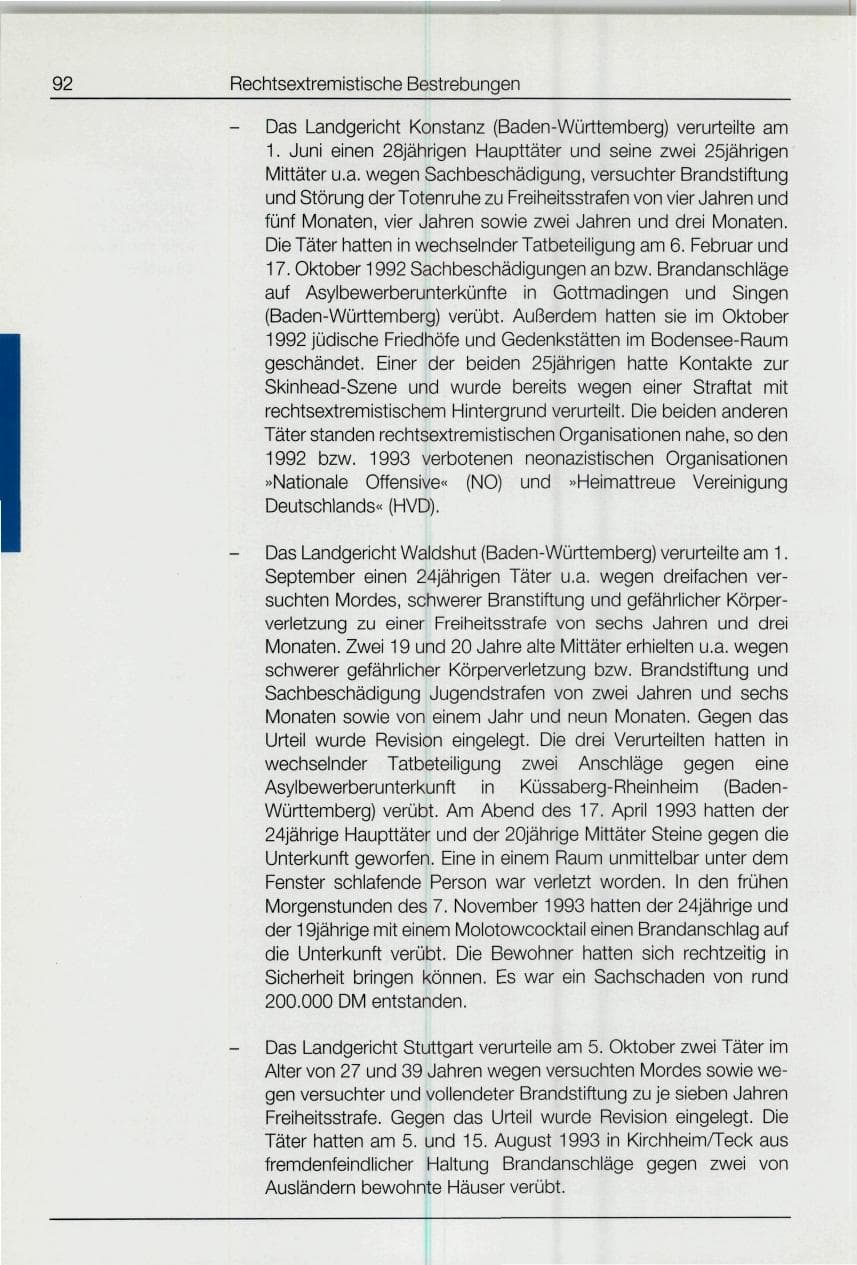 Seite 92 des Verfassungsschutzbericht 1994 Bund
