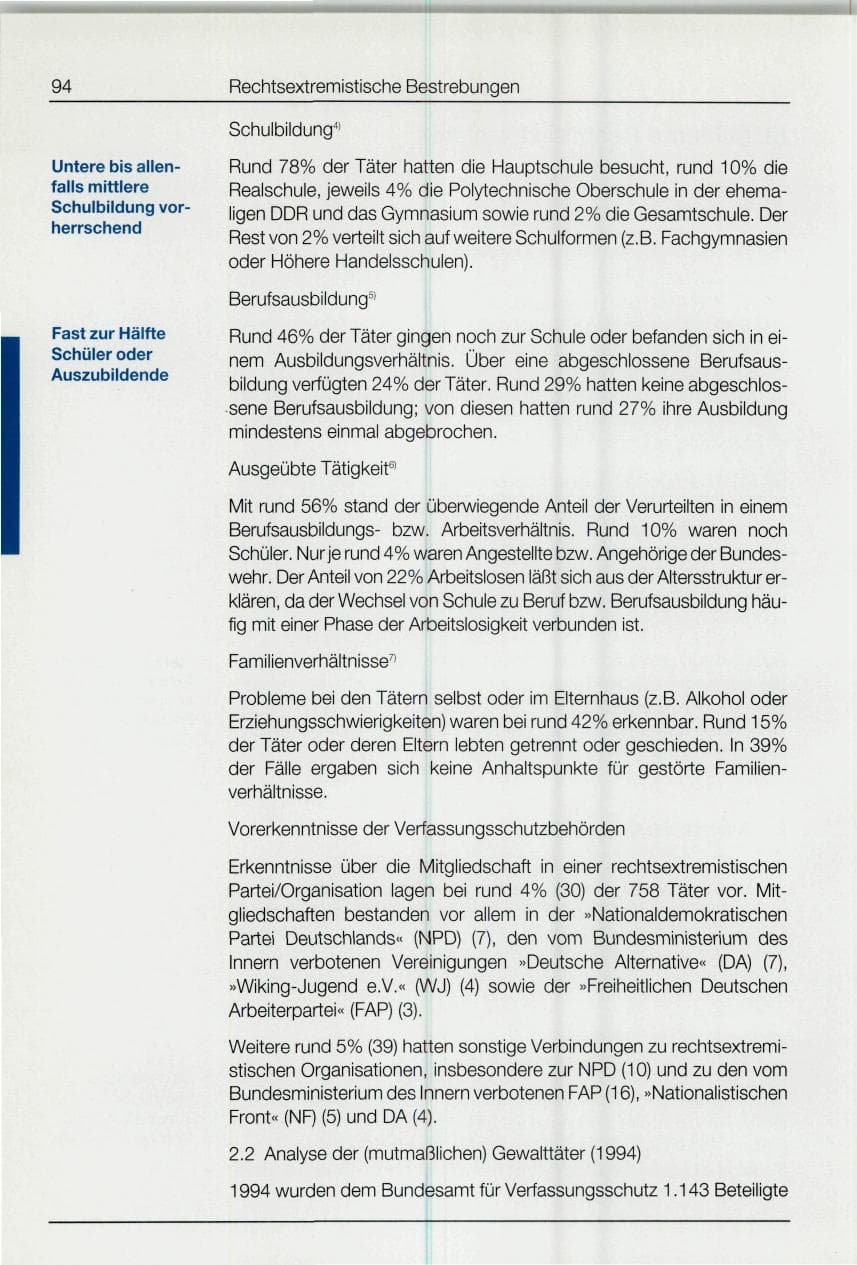 Seite 94 des Verfassungsschutzbericht 1994 Bund