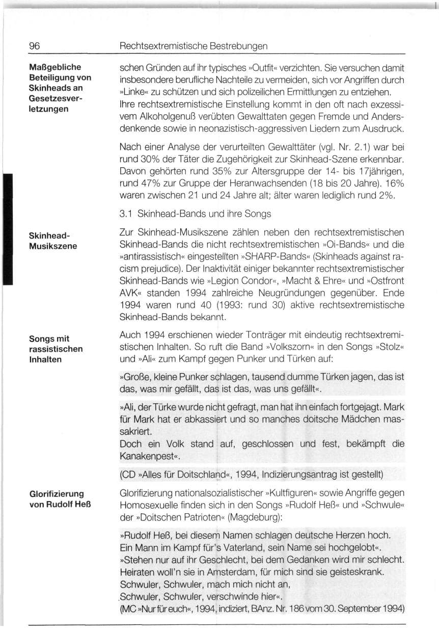 Seite 96 des Verfassungsschutzbericht 1994 Bund