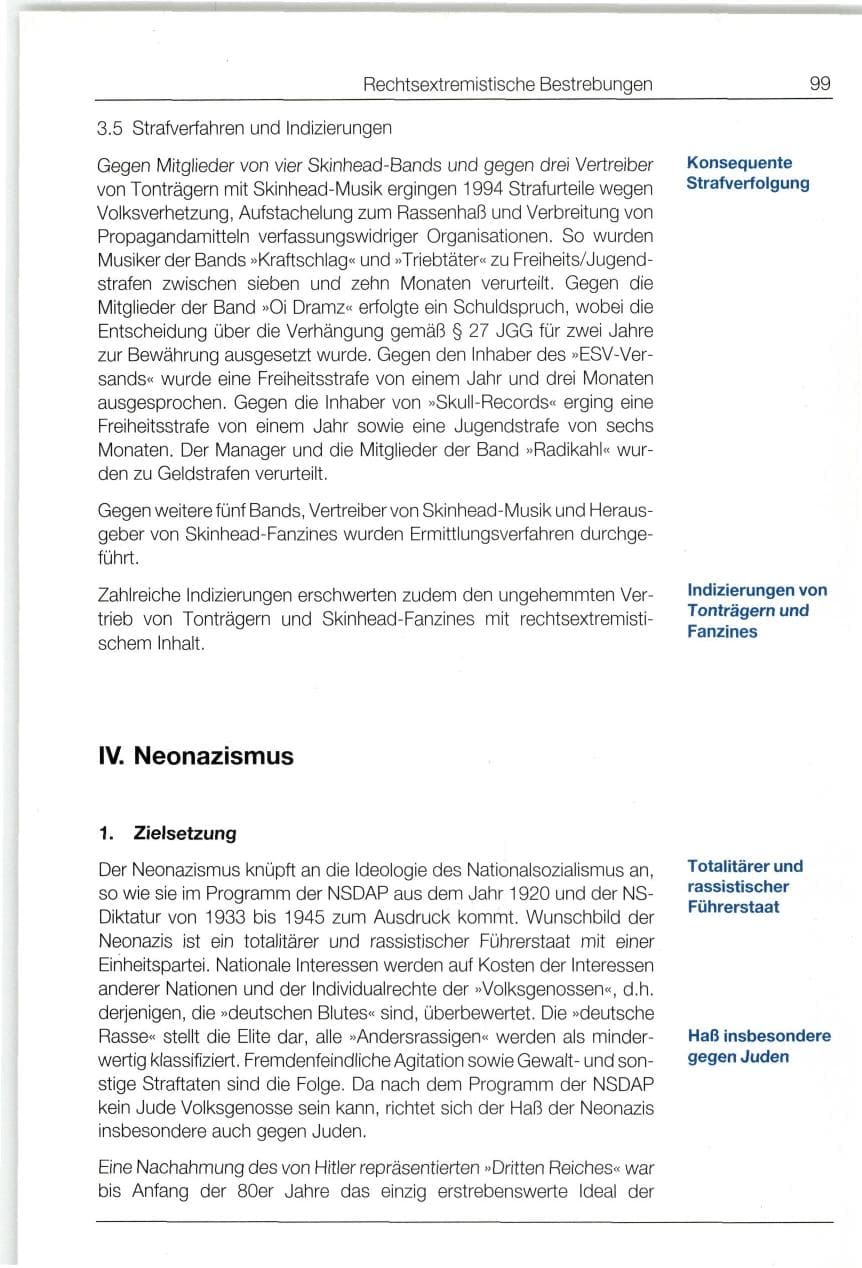 Seite 99 des Verfassungsschutzbericht 1994 Bund