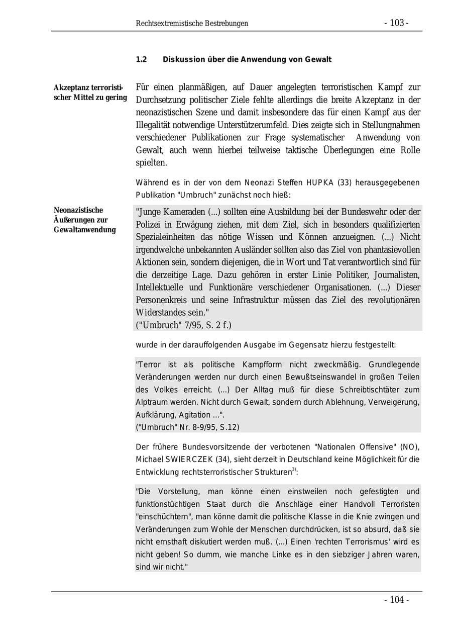 Seite 103 des Verfassungsschutzbericht 1995 Bund