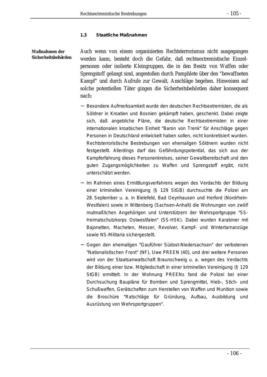 Seite 105 des Verfassungsschutzbericht 1995 Bund